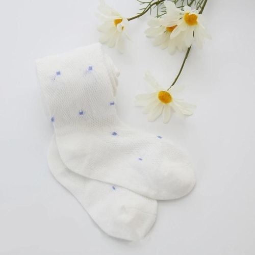 Chaussettes De Danse Pour Enfants-Collants En Coton À Maille Fine Pour Filles,Blanc/Bleu 21/23 Blanc Bleu,21/23