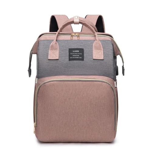 Sac À Langer Multifonction Avec Table À Langer,Berceau Et Port Usb-Rose Rose