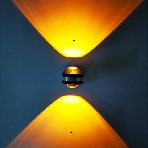 Applique Murale Led-Aluminium Cristal Double Face,2w Lumière Jaune Lumière Jaune