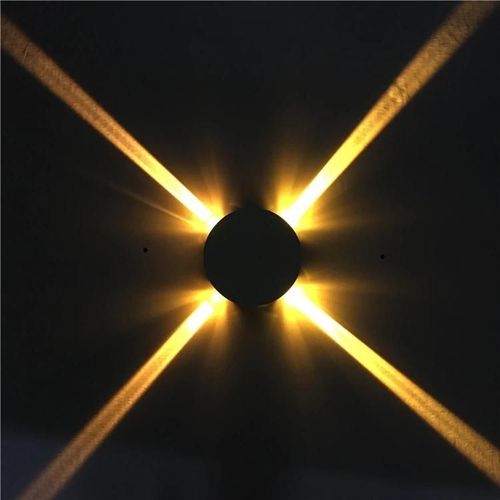 Applique Murale Ronde Led 12w-Lampe Étoile Croix Jaune Pour Ktv & Bar Decor Lumière Jaune