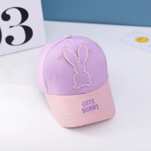 Casquette De Baseball Pour Bébé Lapin De Dessin Animé-Ajustable 50cm,Violet Et Bord Rose Violet Haut À Bord Rose,50cm Réglable