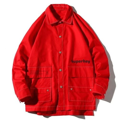 Manteau Décontracté À Manches Longues Pour Hommes-Veste Imprimée Lettre,Rouge M Rouge,M