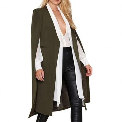 Manteau Châle Décontracté-Déboutonné Cape Design,Vert Armée,M-Vert Armée,M