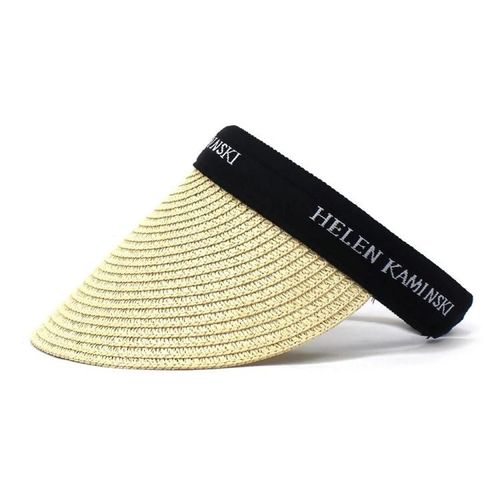 Casquette En Paille À Visière Pour Femme-Beige Et Noir,Taille M (56-58cm) Beige+Noir,M (56-58cm)