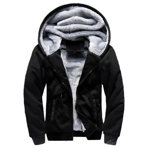 Parka D'hiver Pour Homme-Plus Velvet Warm Windproof Hooded Jacket 5xl Noir Noir,5xl