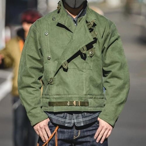Veste Rétro Pour Homme-Manteau Chaud Confortable,Taille S/L,Vert-Vert,L