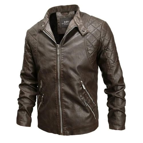 Veste En Cuir-Mode Automne-Hiver Pour Hommes,4xl Café Couleur Café,4xl