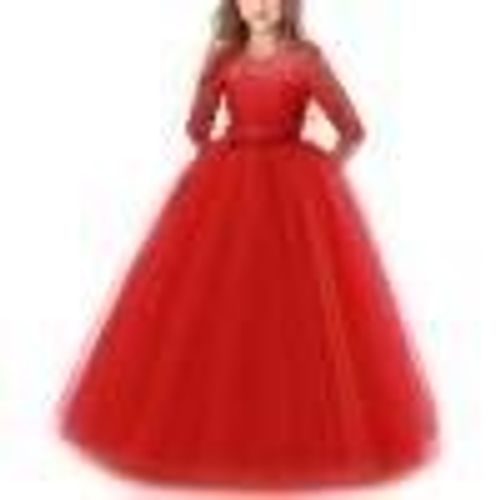Robe De Soirée Filles-Robe De Demoiselle D'honneur Rouge Pour Mariages Et Événements 160cm Rouge,160cm