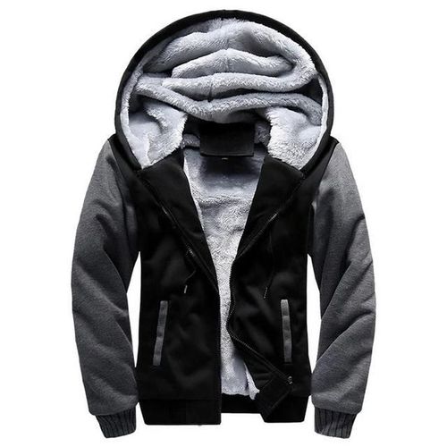 Parka D'hiver Pour Hommes-Plus Veste À Capuche Coupe-Vent Chaude En Velours,Xxxl Gris Gris,Xxxl