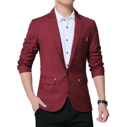 Blazer Décontracté Pour Homme-Costume D'affaires De Culture Personnelle,Rouge Vin,Xxxl Rouge Vin ,Xxxl