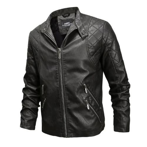 Veste En Cuir Pour Homme-Style À La Mode Automne Et Hiver,Noir,L Noir,L