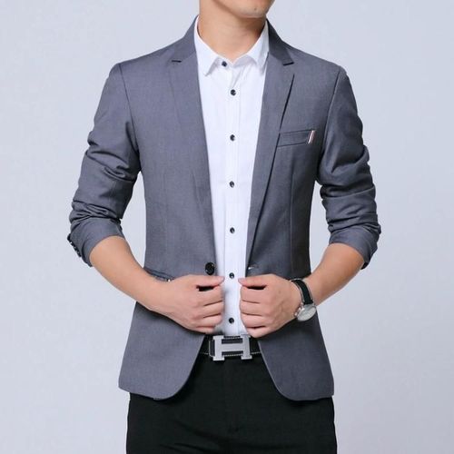Blazer Décontracté Pour Homme-Costume D'affaires D'auto-Culture,Xl Gris Gris ,Xl