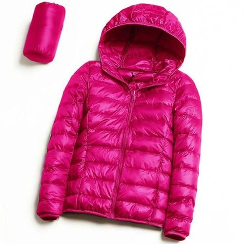 Doudoune Canard Ultra Légère Pour Femme-Parka Chaude À Capuche,Xxl Rose Rouge Rose Rouge,Xxl