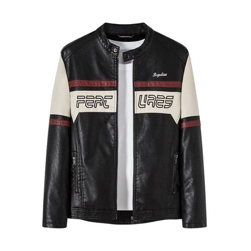 Blouson De Moto En Cuir Noir Rembourré Ajusté Pour Hommes-,Tailles L-4xl Noir,4xl