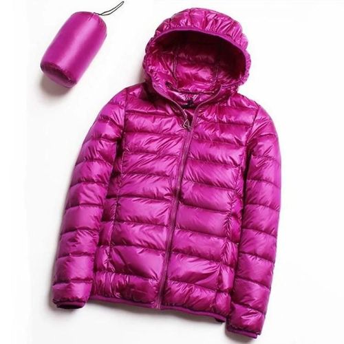 Doudoune Canard Blanc Ultra Léger Pour Femme-Parka Chaude À Capuche,Taille L,Violet Violet,L