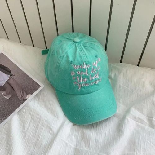 Casquette De Baseball-Rétro Soft Top Avec Broderie De Fleurs De Couleur Contrastée-Vert Lac Vert