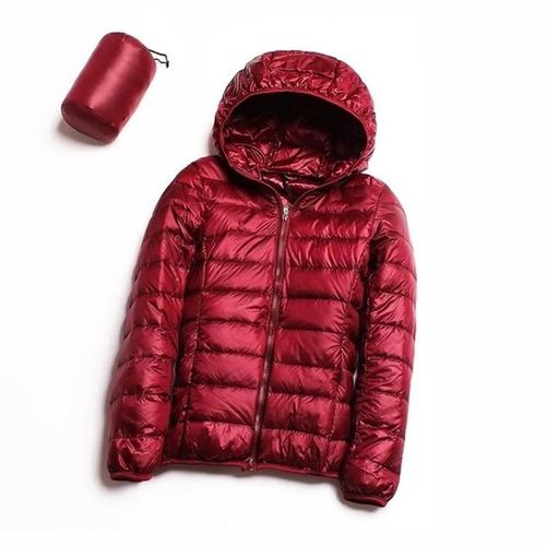 Doudoune Ultra Light White Duck Pour Femme-Parka Chaude À Capuche,Xxl Vin Rouge Vin Rouge,Xxl