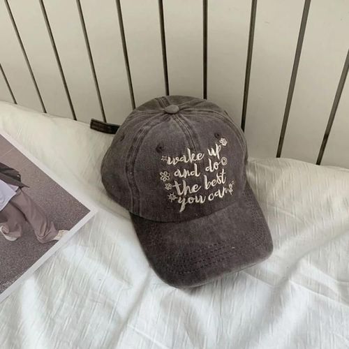 Casquette De Baseball-Rétro Soft Top Avec Couleur Contrastée Fleur Broderie Café