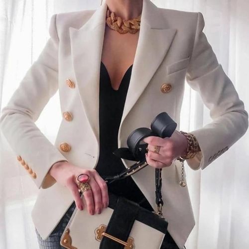 Veste Cardigan Slim À Manches Longues Pour Femme-Couleur Unie,M Beige,Beige,M