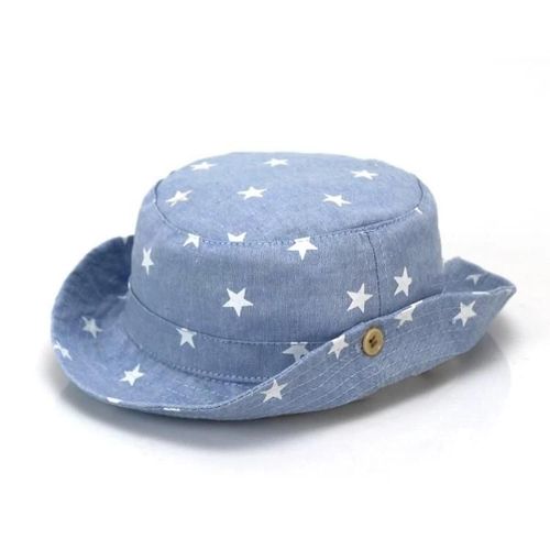 Chapeau De Soleil Enfant-Printemps Motif Petite Etoile,Bleu Denim Clair,M (50cm)-Bleu Denim Clair,M (50cm)