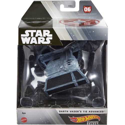 Hot Wheels Star Wars Starships - Véhicule Vaisseau Spatiale En Métal 1 50 - Darth Vader Tie Advanced