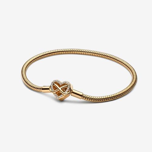 Bracelet Maille Serpent Fermoir C?Ur De L'infini Scintillant