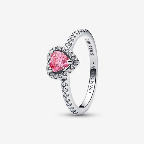 Bague C?Ur Rose Surélevé