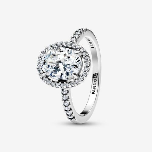 Bague Spectaculaire Halo Ovale Scintillant