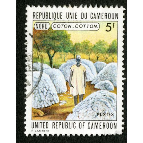 Timbre Oblitéré République Unie Du Cameroun, Nord, Coton, 5 F, Postes