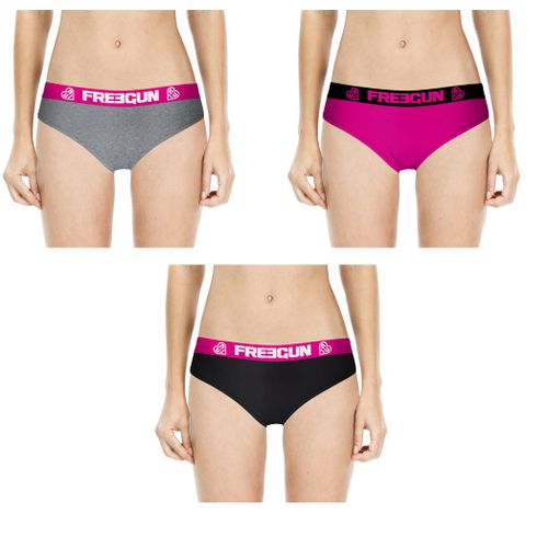 Lot De 3 Culottes Femme Freegun, Taille 36-38, 95% Coton 5% Elasthane