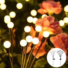 Paquet de 2 feux d'artifice solaires d'extérieur, lumières solaires  étanches IP65 pour fleurs de jardin avec 8 Modes d'éclairage