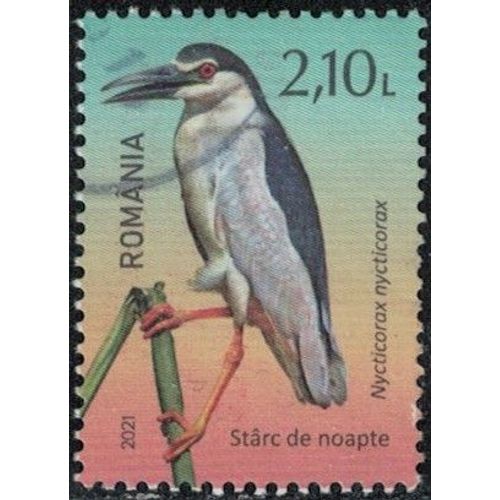 Roumanie 2021 Oblitéré Used Oiseau Nycticorax Nycticorax Bihoreau Gris Y&t Ro 6675 Su