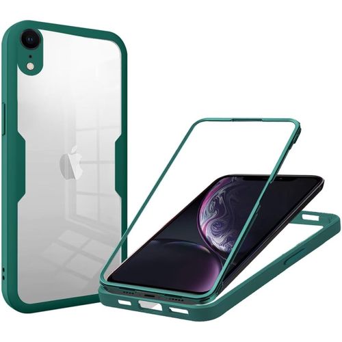 Coque Pour Iphone Xr Avec Protecteur D'ecran Intégré,360 Degrés Intégrale Rugged Housse Anti-Rayures Bumper Etui Pochette Pour Iphone Xr,Vert