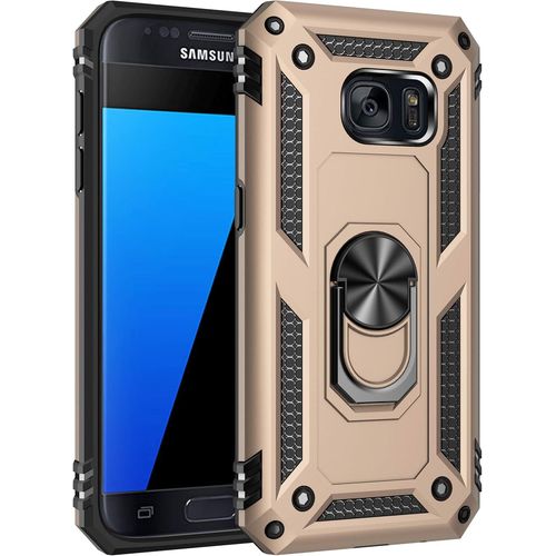 Coque Pour Samsung S7, Protecteur D'écran Antichoc Armor Double Couche Hybride Ultra Armure Housse Étui De Protection Anti-Choc Bumper Cover Avec Stand Pour Galaxy S7, Or
