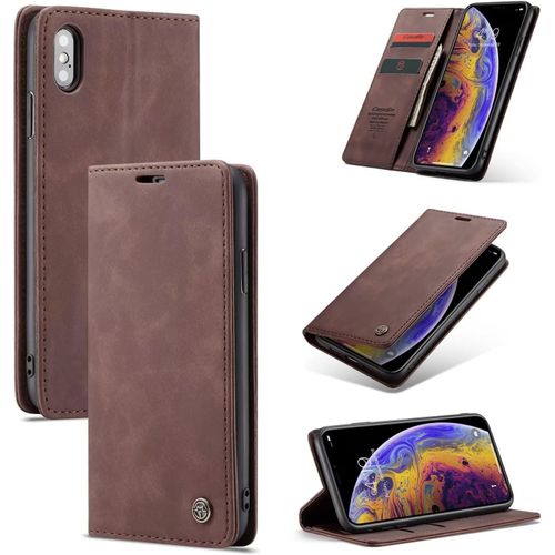 Coque Pour Apple Iphone Xs Max, Housse Premium En Cuir Pu,Pochette De Portefeuille,Fermeture Magnétique Pour Apple Iphone Xs Max Case,Le Café