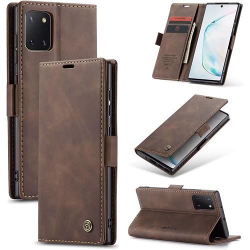 Coque Pour Samsung Galaxy Note10 Lite/A81, Housse Premium En Cuir Pu,Pochette De Portefeuille,Fermeture Magnétique Pour Samsung Galaxy Note10 Lite/A81 Case,Le Café