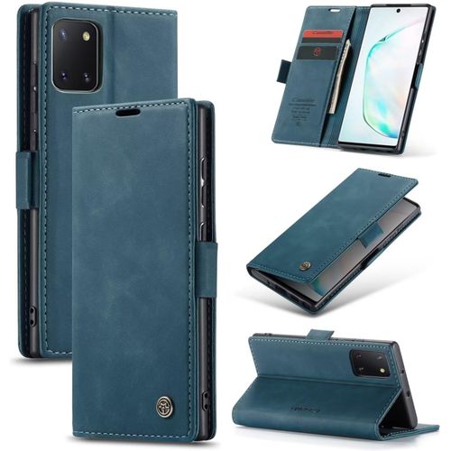 Coque Pour Samsung Galaxy Note10 Lite/A81, Housse Premium En Cuir Pu,Pochette De Portefeuille,Fermeture Magnétique Pour Samsung Galaxy Note10 Lite/A81 Case,Bleu