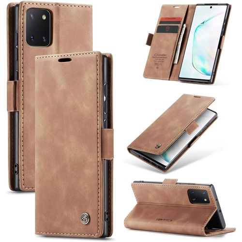 Coque Pour Samsung Galaxy Note10 Lite/A81, Housse Premium En Cuir Pu,Pochette De Portefeuille,Fermeture Magnétique Pour Samsung Galaxy Note10 Lite/A81 Case,Brun
