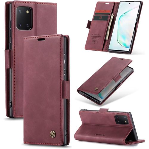 Coque Pour Samsung Galaxy Note10 Lite/A81, Housse Premium En Cuir Pu,Pochette De Portefeuille,Fermeture Magnétique Pour Samsung Galaxy Note10 Lite/A81 Case,Rouge