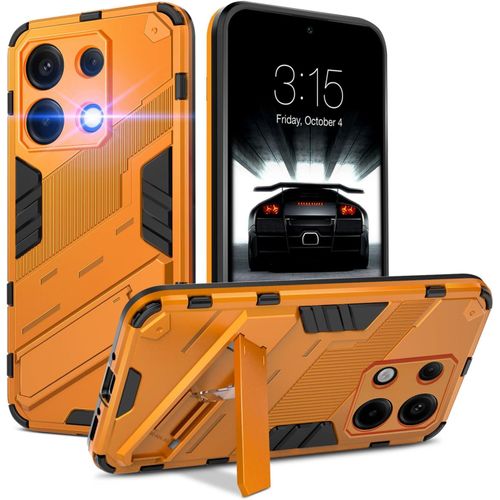Coque Redmi Note 13 4g, Etui Pour Xiaomi Redmi Note 13 4g, Armure Hybride Anti-Rayures Et Antichocs Très Solide, Béquille, Orange