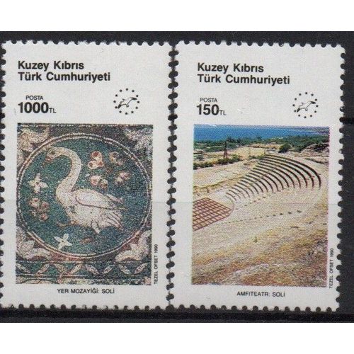 Chypre Turque Timbres Passé Archéologique De L' Île 1990