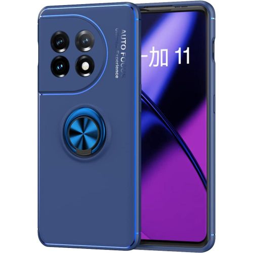 Étui Pour Oneplus 11 Coque, Tpu Souple, Svelte, Support D'anneau Rotatif À 360 Degrés, Coque Pour Téléphone Oneplus 11. Bleu