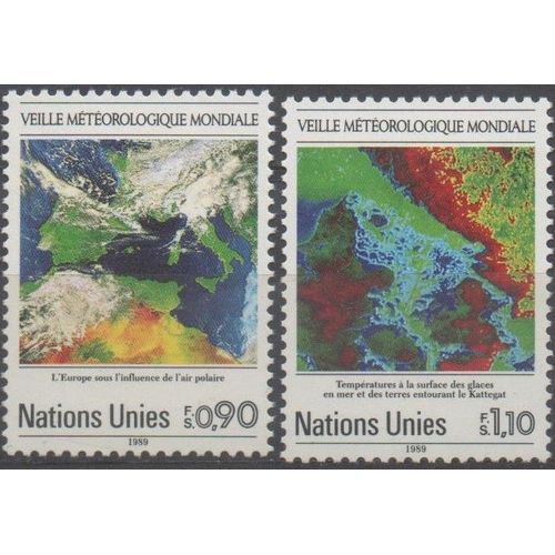 Nations Unies Timbres Veille Météorologique Mondiale 1989