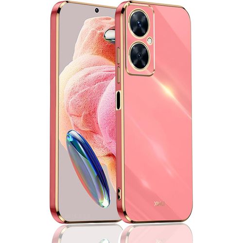 Coque Pour Huawei Nova 11i Avec Bordure Dorée, Design Motif Chic Glitter Étui En Tpu Antichoc Housse En Silicone Souple Flexible, Rouge