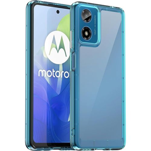 Funda Transparente Para Motorola Moto G24/Moto G04s/G04 Carcasa Silicona Antigolpes Y Anti-Amarillo Con Cojín Esquina Parachoques, Antiarañazos Pc Duro Respaldo, Cielo Azul