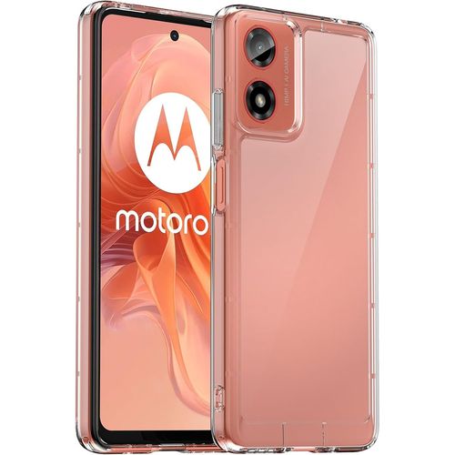 Funda Transparente Para Motorola Moto G24/Moto G04s/G04 Carcasa Silicona Antigolpes Y Anti-Amarillo Con Cojín Esquina Parachoques, Antiarañazos Pc Duro Respaldo, Transparent