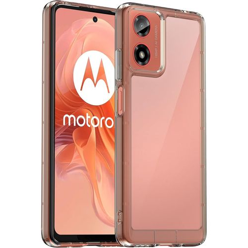 Funda Transparente Para Motorola Moto G24/Moto G04s/G04 Carcasa Silicona Antigolpes Y Anti-Amarillo Con Cojín Esquina Parachoques, Antiarañazos Pc Duro Respaldo, Gris