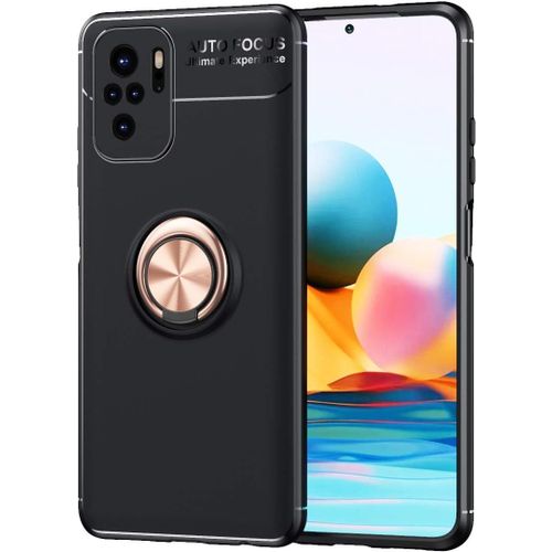 Étui Pour Xiaomi Poco M5s Coque, Tpu Souple, Svelte, Support D'anneau Rotatif À 360 Degrés, Coque Pour Téléphone Xiaomi Poco M5s. Noir+Or
