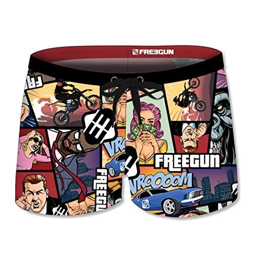 Maillot De Bain Garçon Freegun, Modèle Gta, Taille 8-10 Ans. Produit Neuf Avec Étiquette D'origine