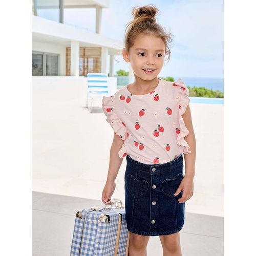 Jupe En Jean Boutonnée Fille Denim Brut